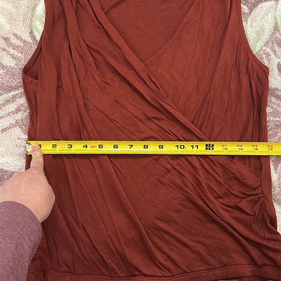 Banana Republic Asymmetrical Rayon Top in Dark Spiced Rum - Picture 8 of 11